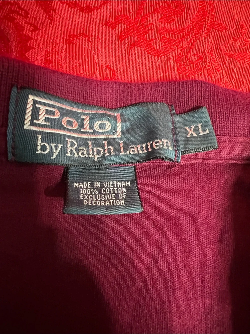 Polo Ralph Lauren Men’s XL Maroon Long Sleeve Polo Shirt Navy Pony Classic Fit